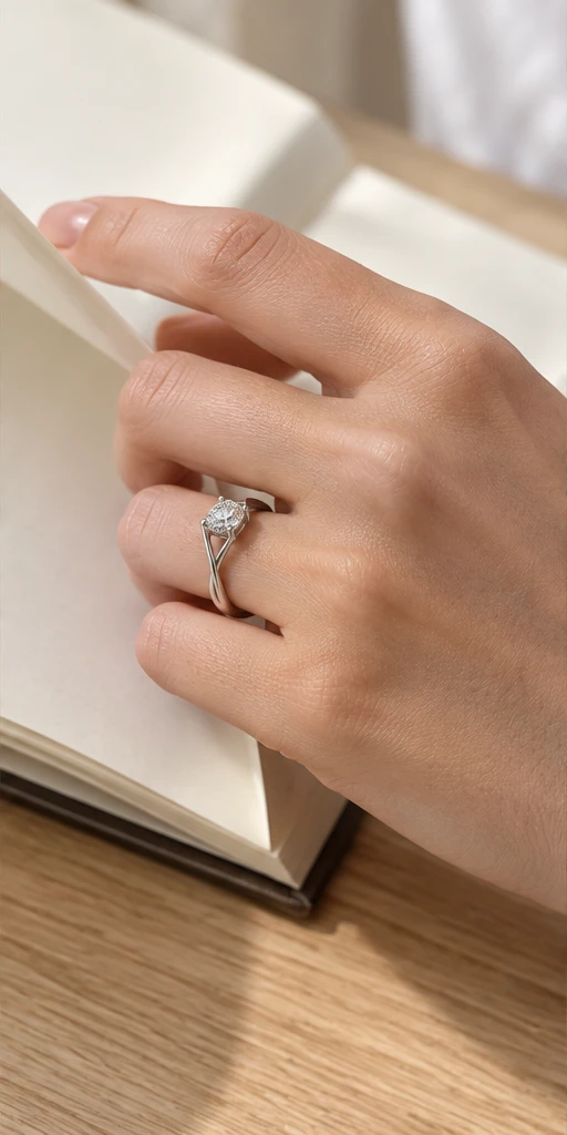 Angel Kiss Twist Lab-Grown Diamond Ring — 0.5 ct editorial styling