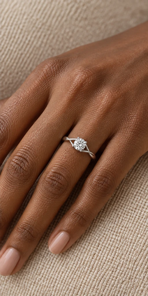 Angel Kiss Twist Lab-Grown Diamond Ring — 0.5 ct editorial styling