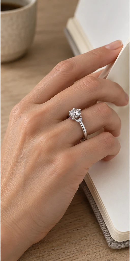 0.5 ct Coronation Diamond Ring editorial styling