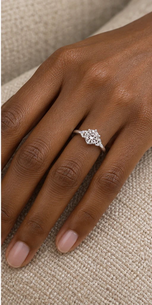 0.5 ct Coronation Diamond Ring editorial styling