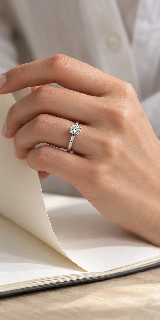 Letter Lab-Grown Diamond Ring — 0.5 ct editorial styling