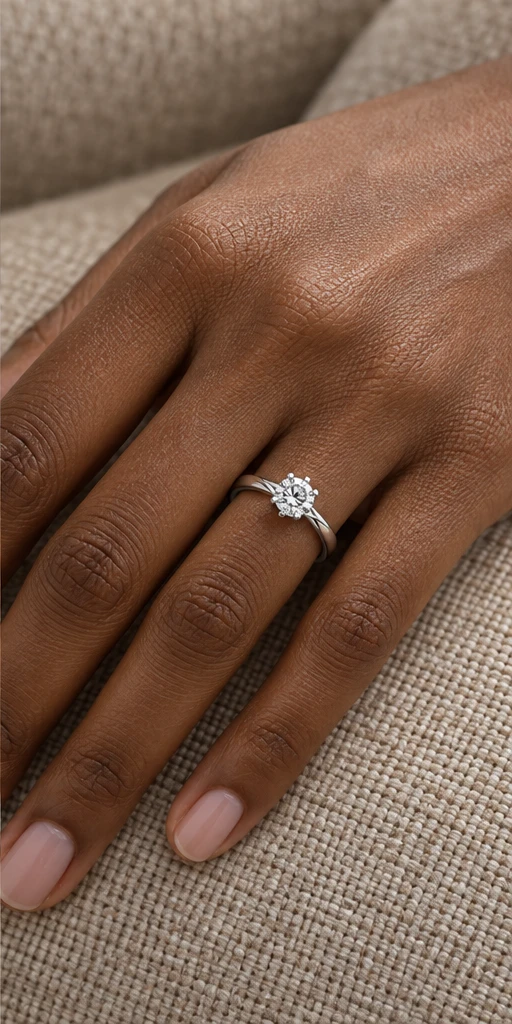 Letter Lab-Grown Diamond Ring — 0.5 ct editorial styling