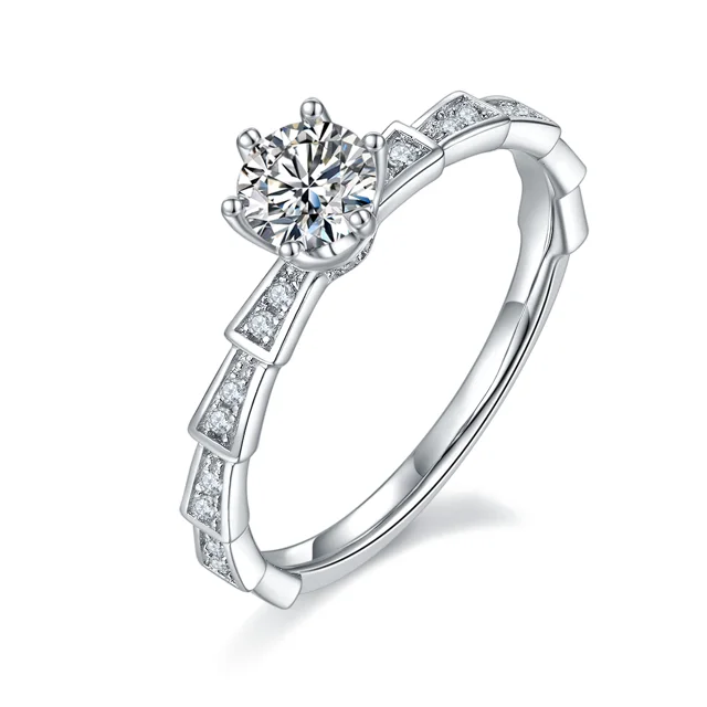 Serpentine Accent Lab-Grown Diamond Ring — 0.5 ct