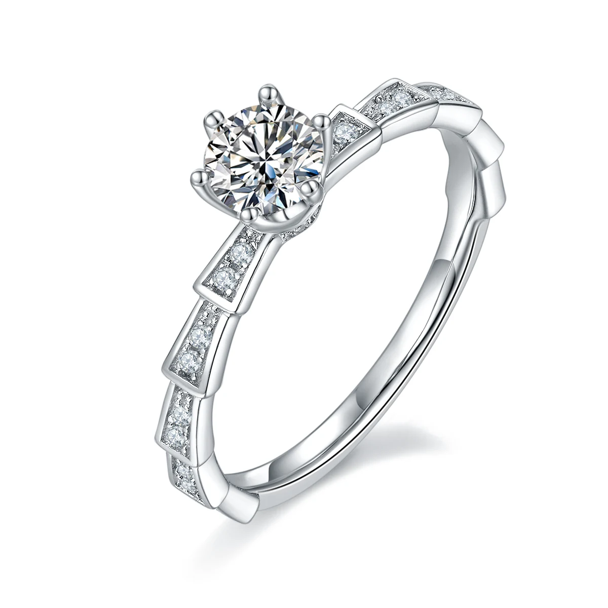 Serpentine Accent Lab-Grown Diamond Ring — 0.5 ct — product view 1