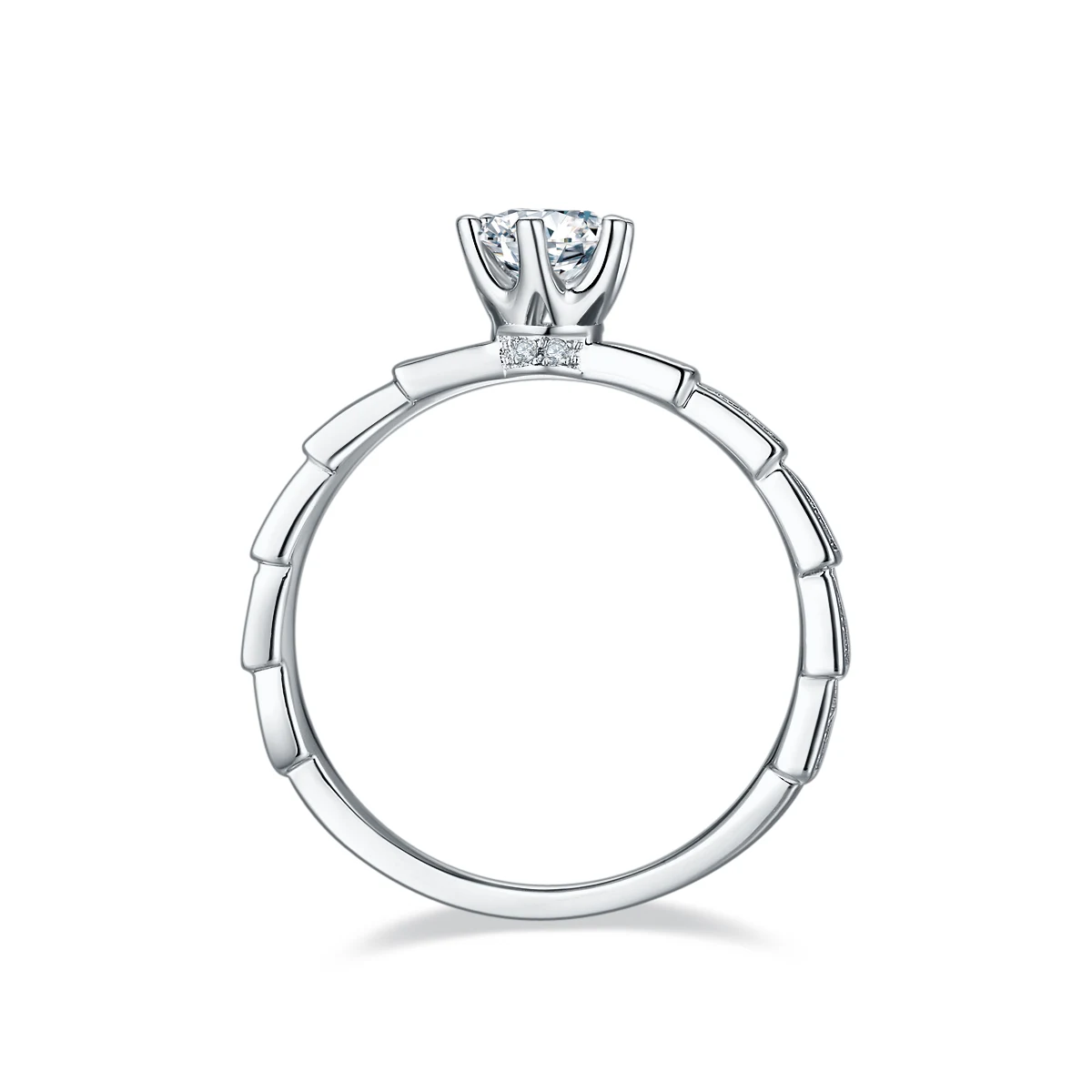 Serpentine Accent Lab-Grown Diamond Ring — 0.5 ct — product view 3