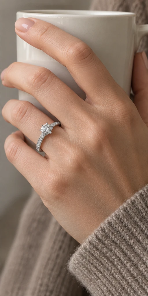 Half-Light Lab-Grown Diamond Ring — 0.5 ct editorial styling
