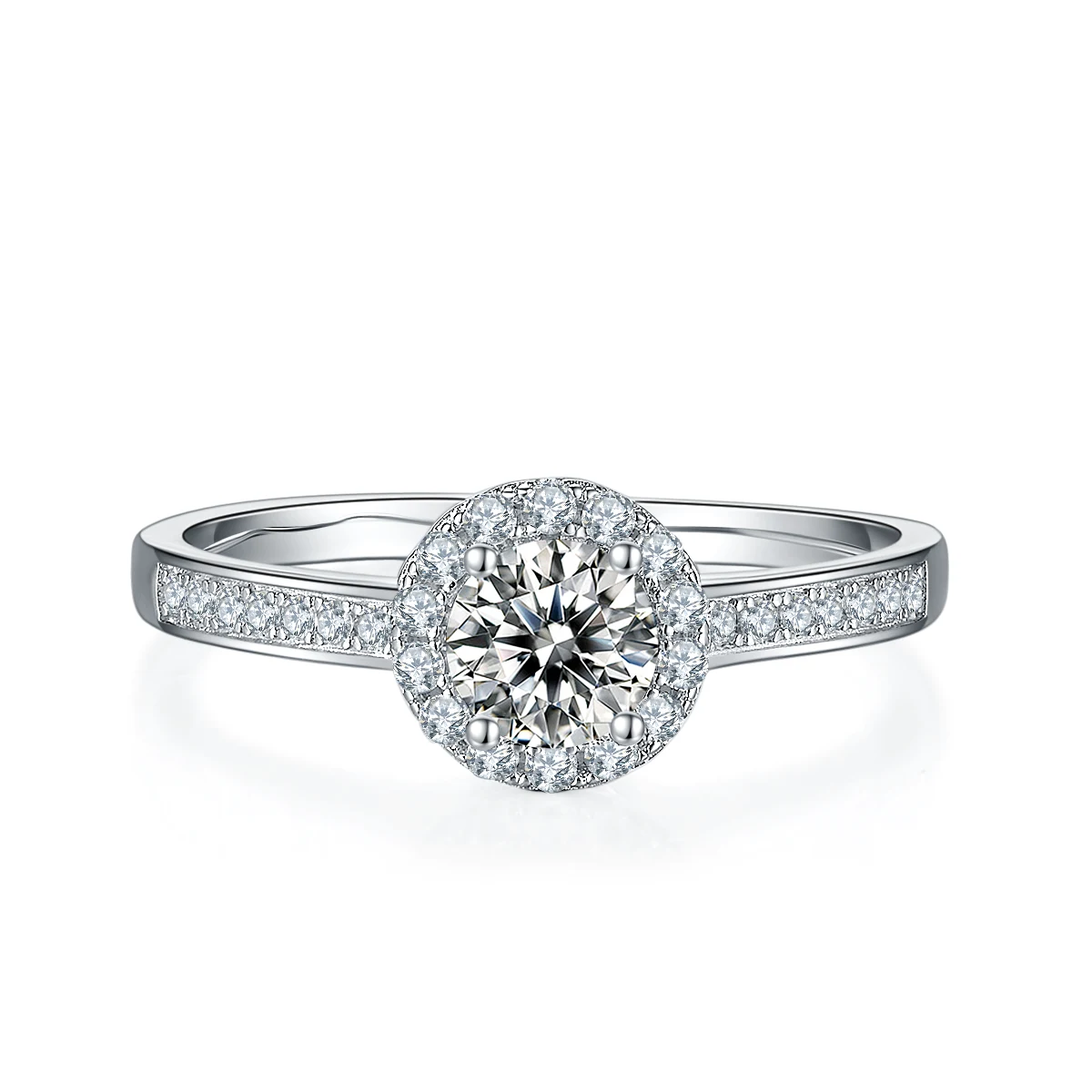 Round Halo Lab-Grown Diamond Ring — 0.5 ct — product view 2