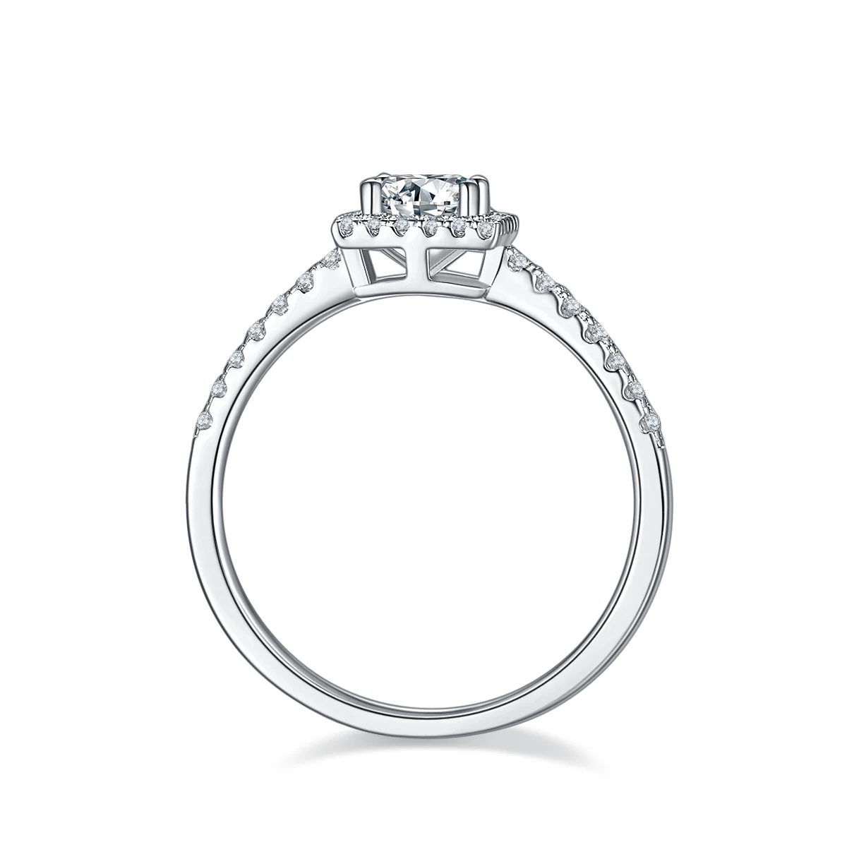 Square Halo Lab-Grown Diamond Ring — 0.5 ct — product view 3