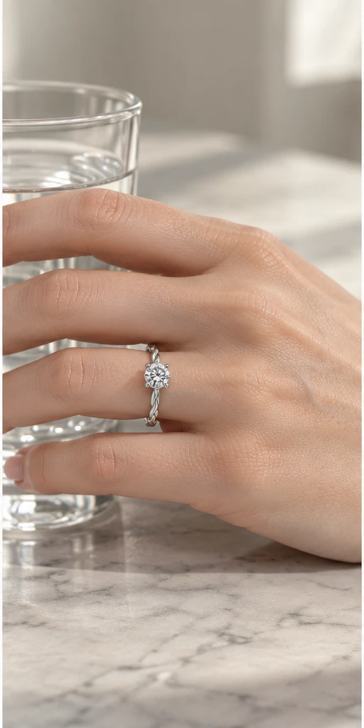 Vine Lab-Grown Diamond Ring — 0.5 ct editorial styling