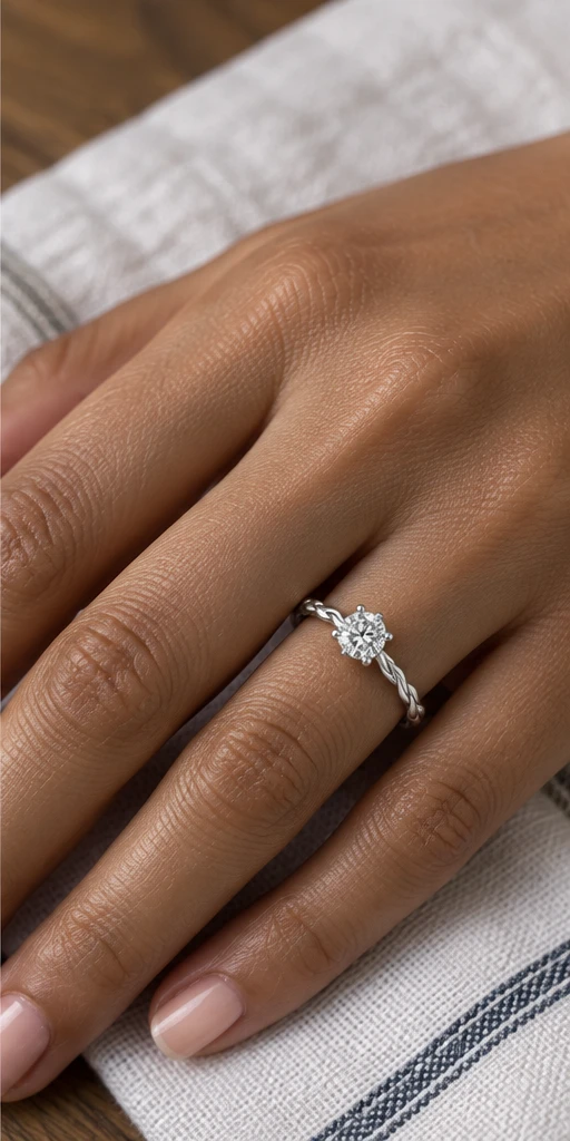 Vine Lab-Grown Diamond Ring — 0.5 ct editorial styling
