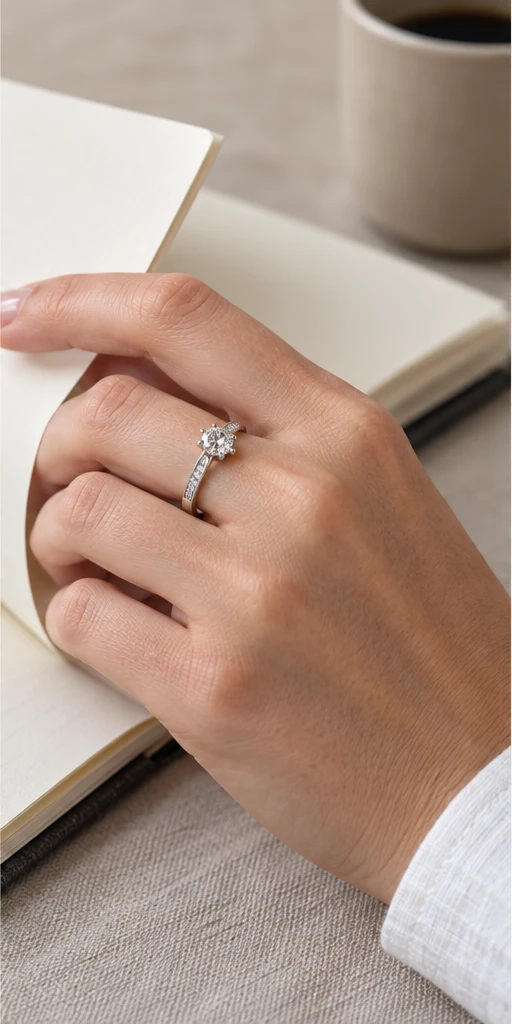 Fluid Accent Lab-Grown Diamond Ring — 0.5 ct editorial styling