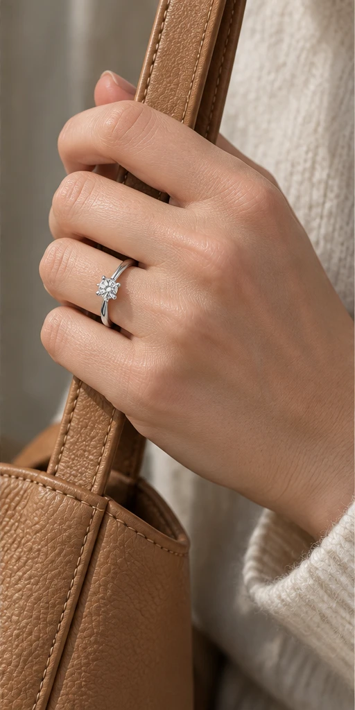 Crown Lab-Grown Diamond Ring — 0.5 ct editorial styling