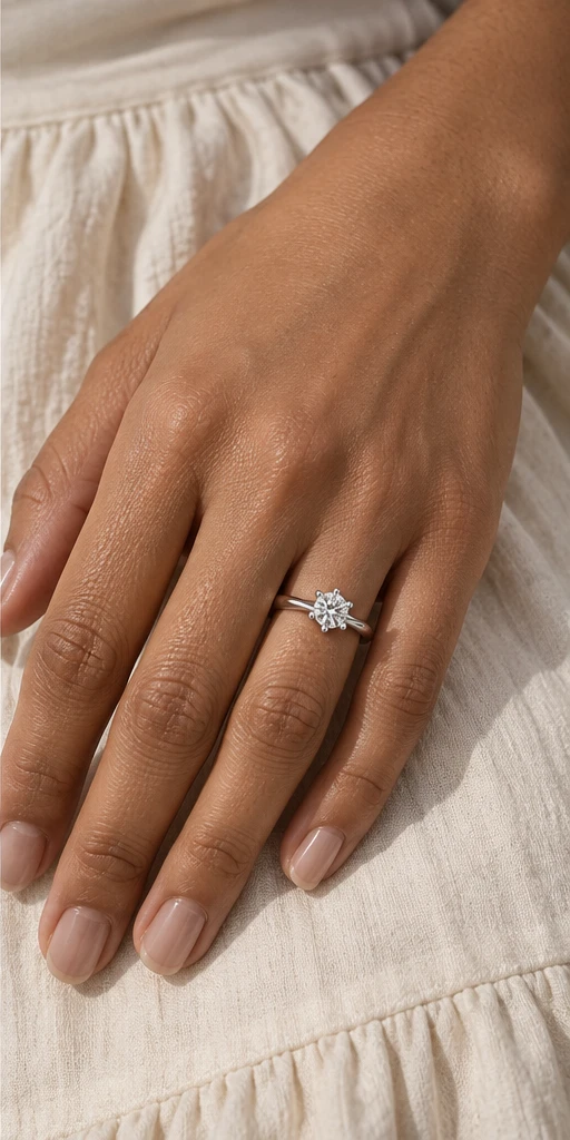 Crown Lab-Grown Diamond Ring — 0.5 ct editorial styling