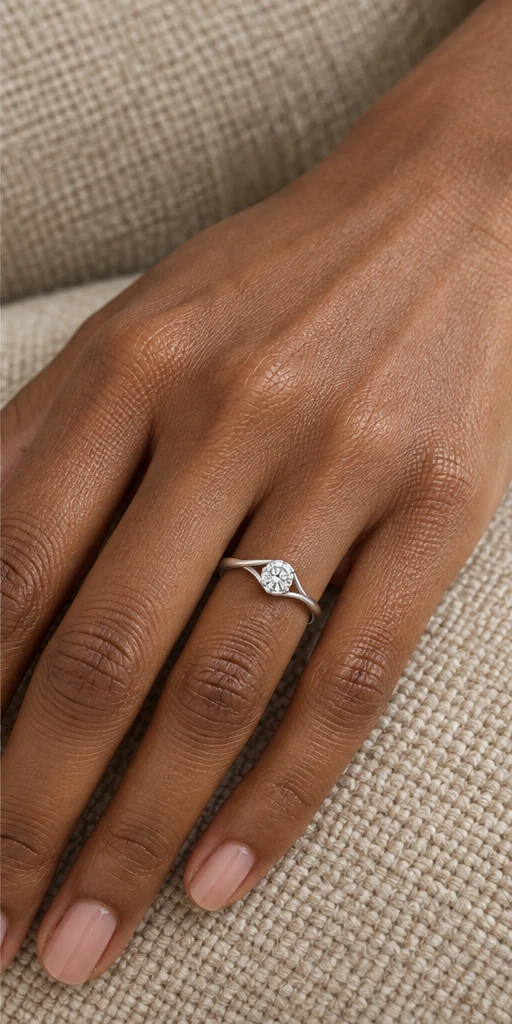 Bud Twist Lab-Grown Diamond Ring — 0.5 ct editorial styling