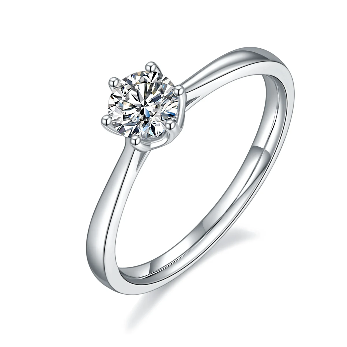 Modern Six-Prong Lab-Grown Diamond Ring — 0.5 ct — product view 1