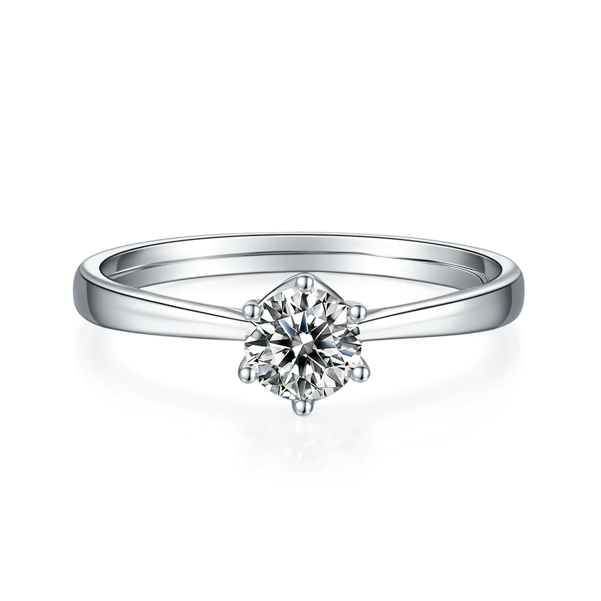 Modern Six-Prong Lab-Grown Diamond Ring — 0.5 ct — product view 2