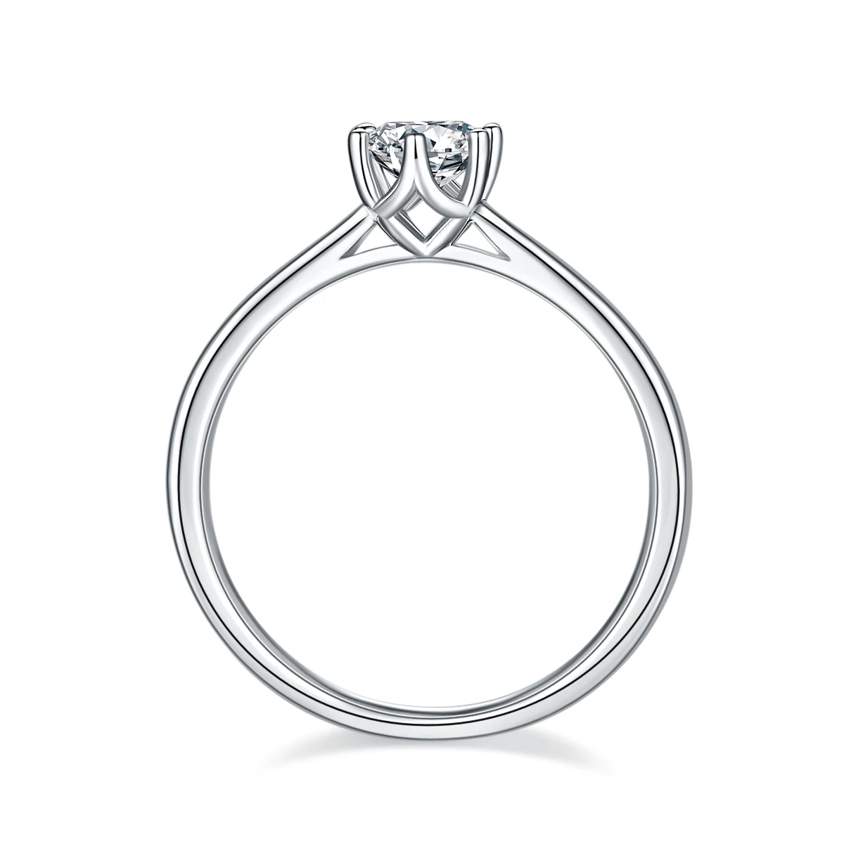 Modern Six-Prong Lab-Grown Diamond Ring — 0.5 ct — product view 3