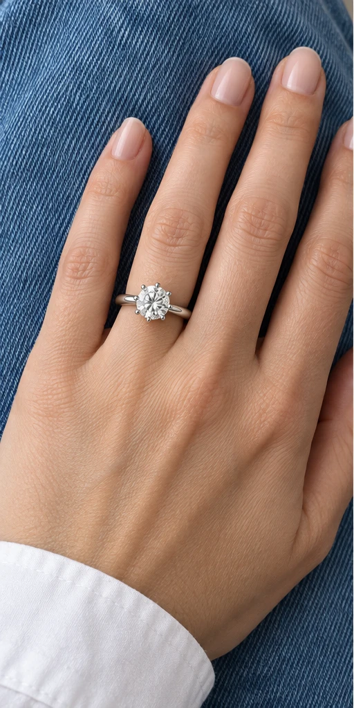 Six-Prong Lab-Grown Diamond Ring — 1.5 ct styling
