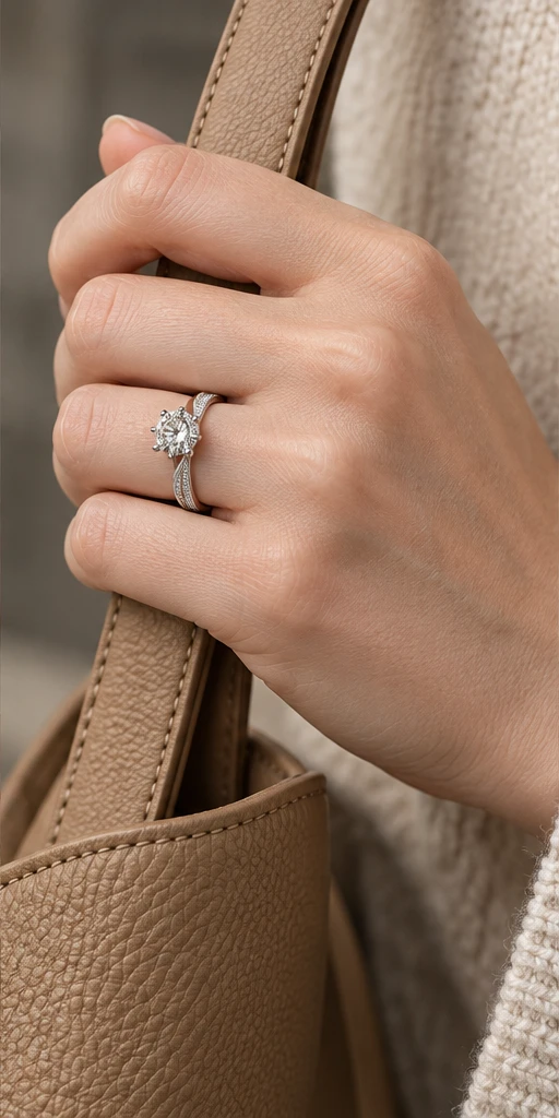 Half-Light Lab-Grown Diamond Ring — 1.5 ct editorial styling