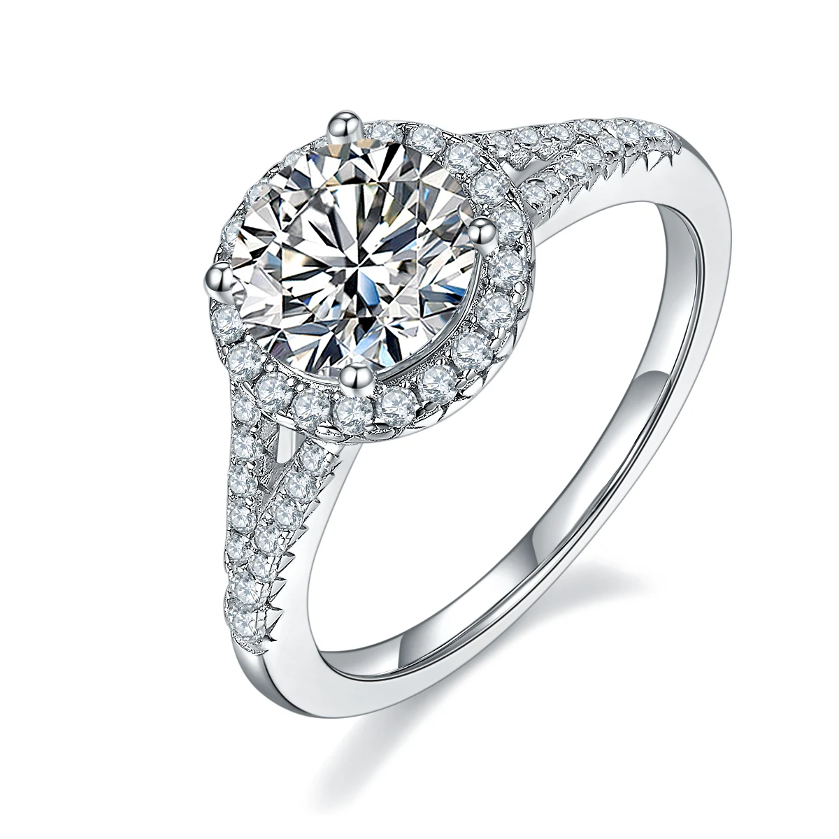 Round Halo Lab-Grown Diamond Ring — 1.5 ct — product view 1