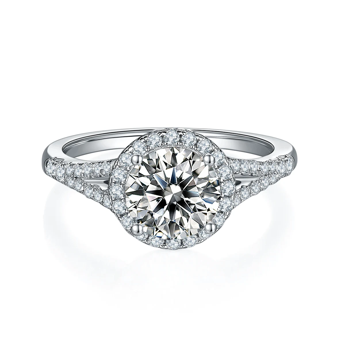 Round Halo Lab-Grown Diamond Ring — 1.5 ct — product view 2