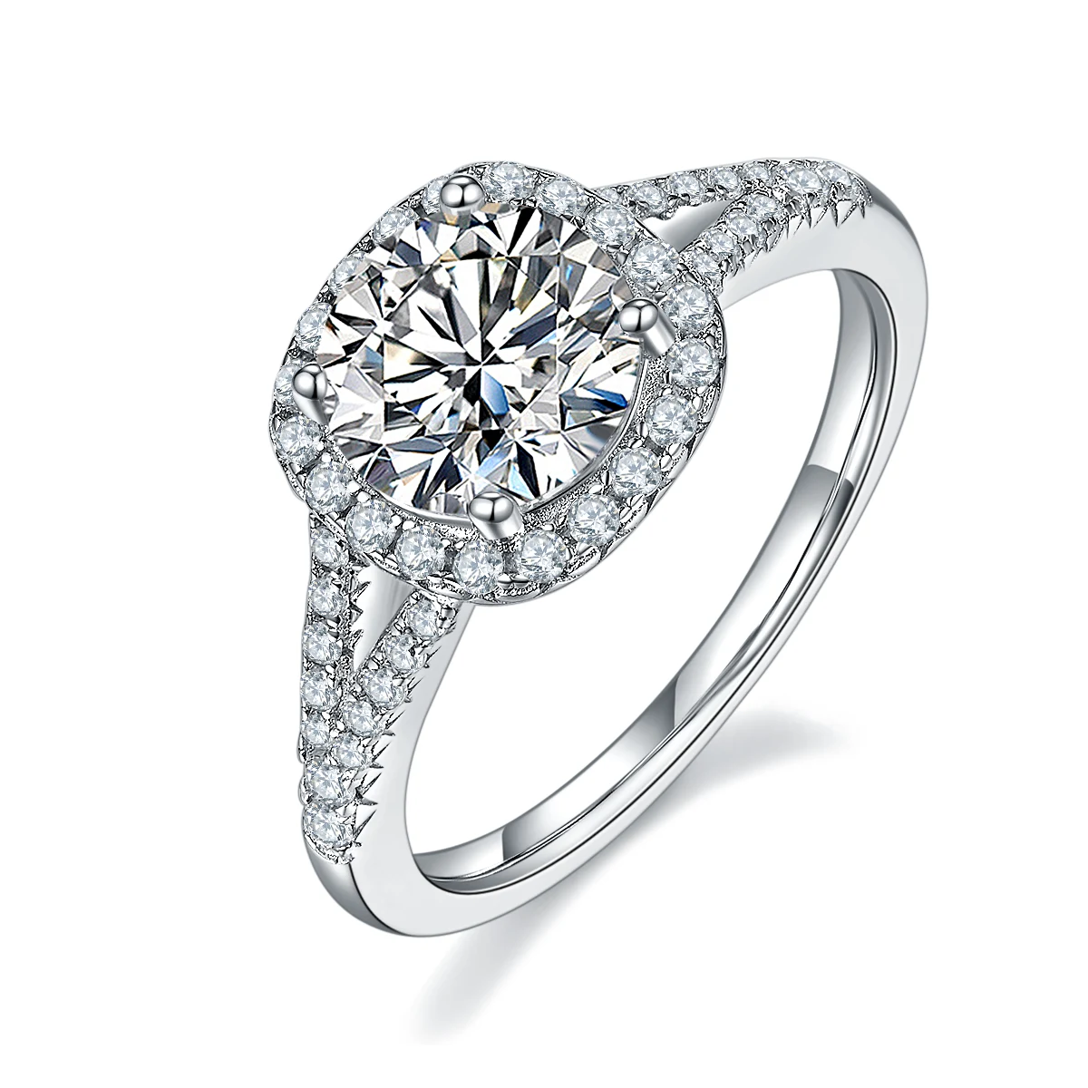 Square Halo Lab-Grown Diamond Ring — 1.5 ct — product view 1