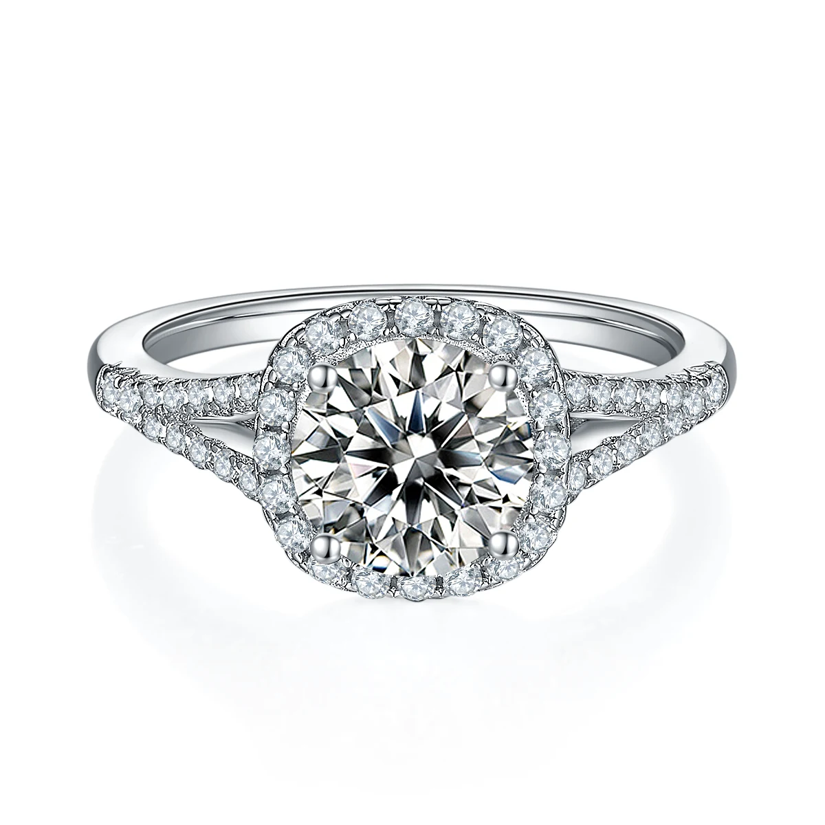Square Halo Lab-Grown Diamond Ring — 1.5 ct — product view 2