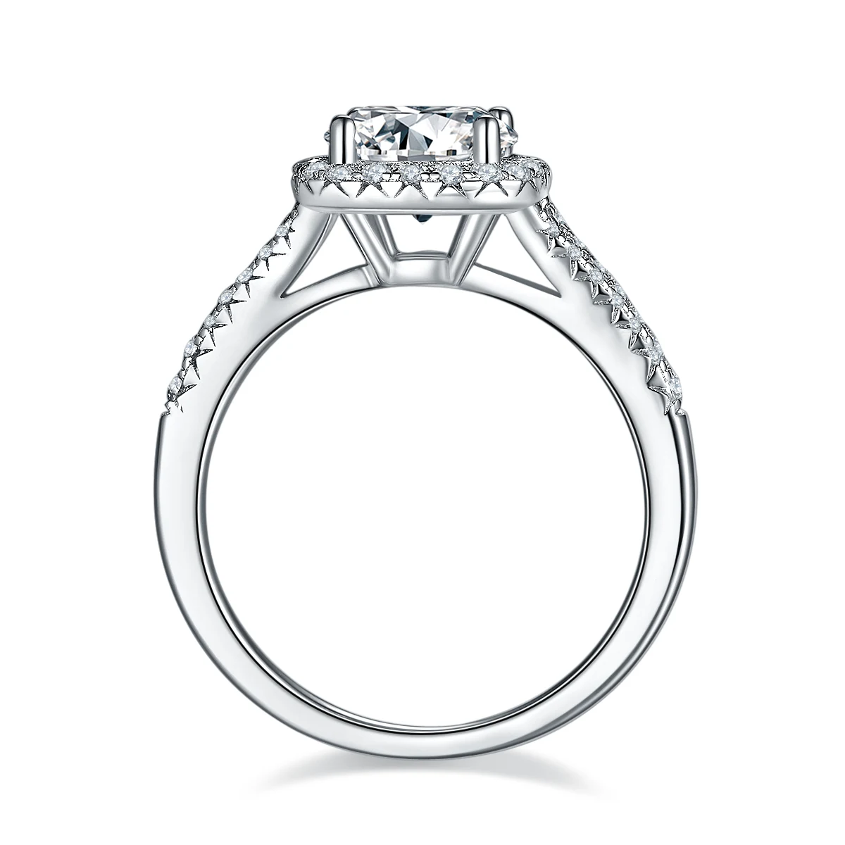 Square Halo Lab-Grown Diamond Ring — 1.5 ct — product view 3