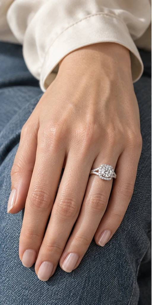 Square Halo Lab-Grown Diamond Ring — 1.5 ct styling