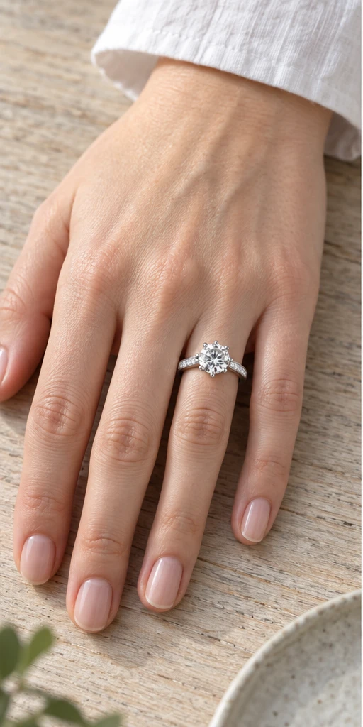 Fluid Accent Lab-Grown Diamond Ring — 1.5 ct styling