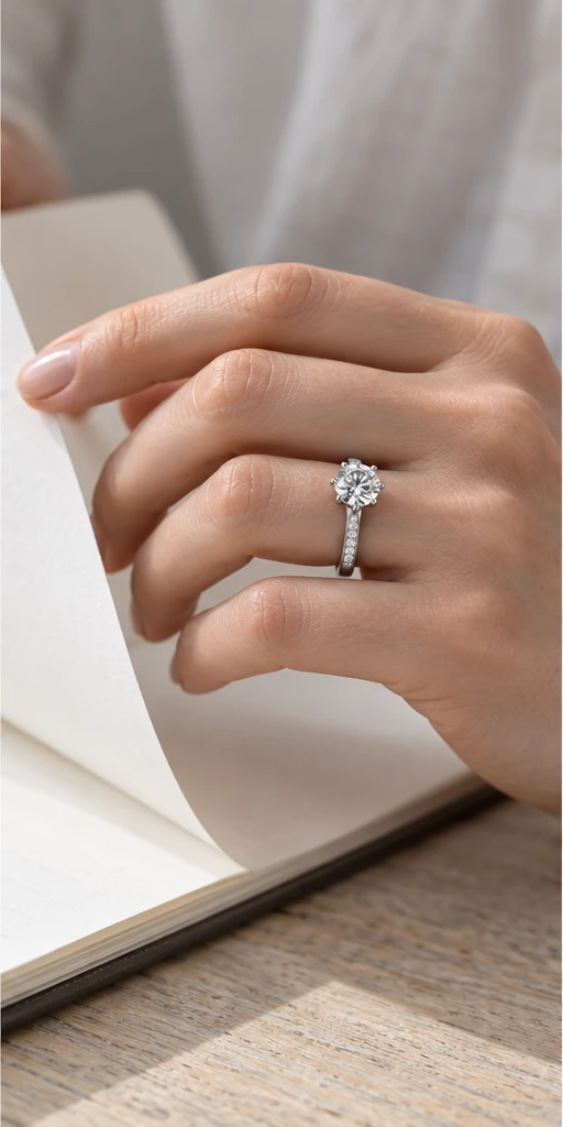 Fluid Accent Lab-Grown Diamond Ring — 1.5 ct editorial styling