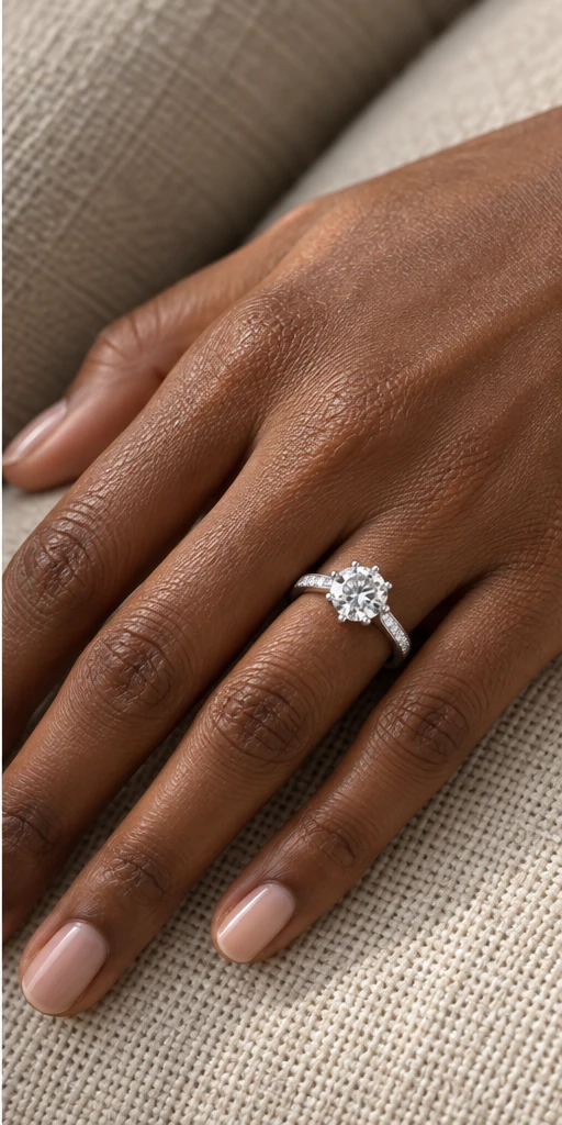 Fluid Accent Lab-Grown Diamond Ring — 1.5 ct editorial styling