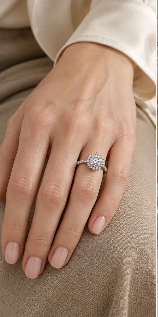 Sunflower Lab-Grown Diamond Ring — 1.5 ct styling