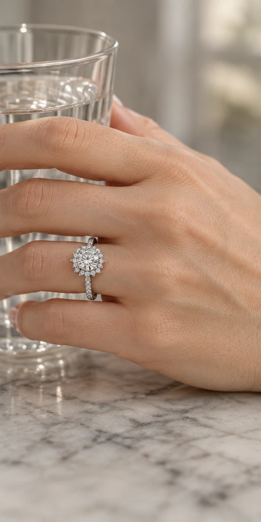 Sunflower Lab-Grown Diamond Ring — 1.5 ct editorial styling