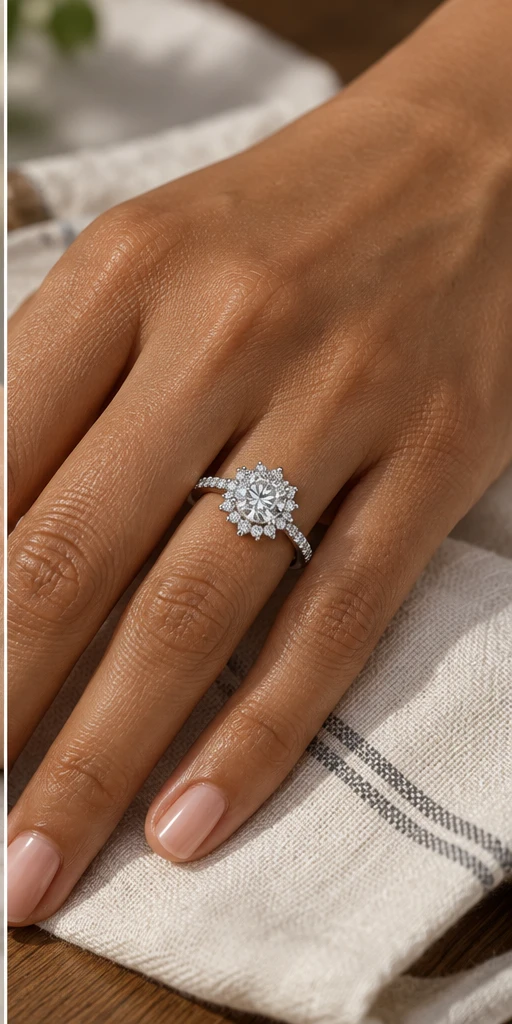 Sunflower Lab-Grown Diamond Ring — 1.5 ct editorial styling