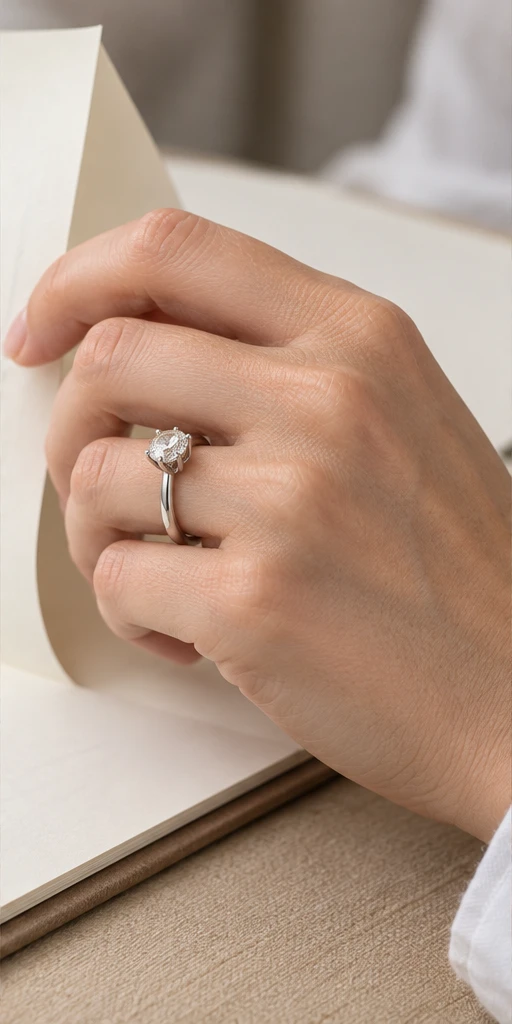Six-Prong Lab-Grown Diamond Ring — 2 ct editorial styling