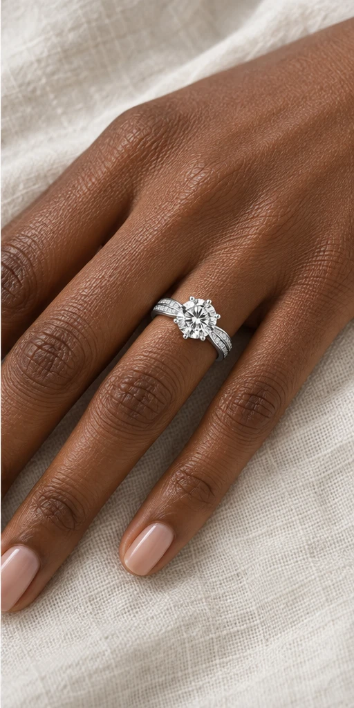 Starlight Lab-Grown Diamond Ring — 2 ct editorial styling