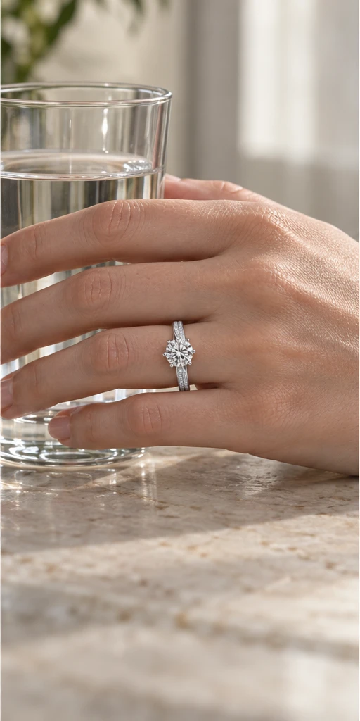 Half-Light Lab-Grown Diamond Ring — 2 ct editorial styling