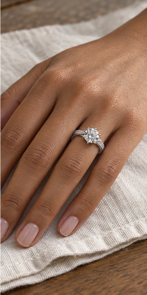 Half-Light Lab-Grown Diamond Ring — 2 ct editorial styling