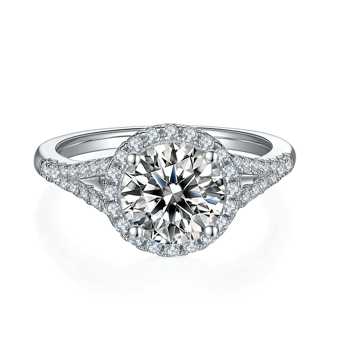 Round Halo Lab-Grown Diamond Ring — 2 ct — product view 2
