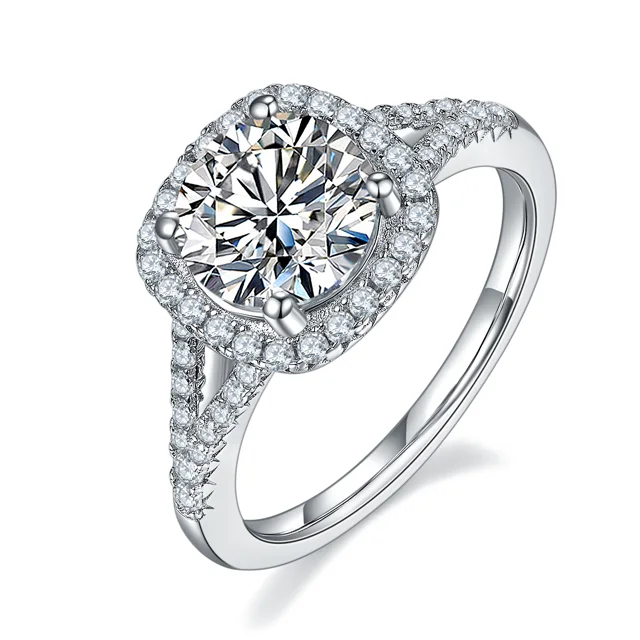 Square Halo Lab-Grown Diamond Ring — 2 ct