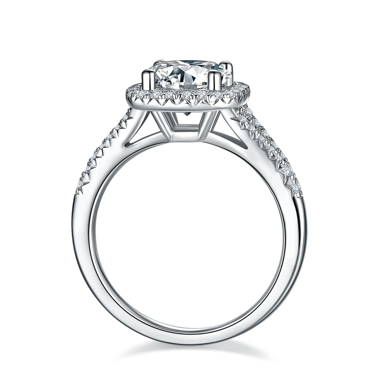 Square Halo Lab-Grown Diamond Ring — 2 ct — product view 3