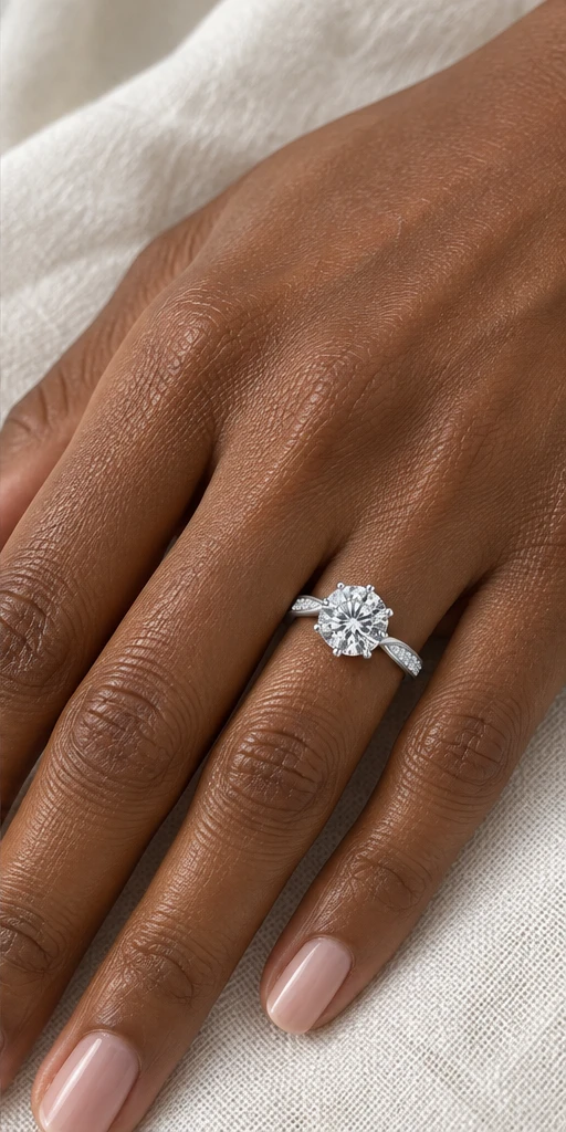 Fluid Accent Lab-Grown Diamond Ring — 2 ct editorial styling