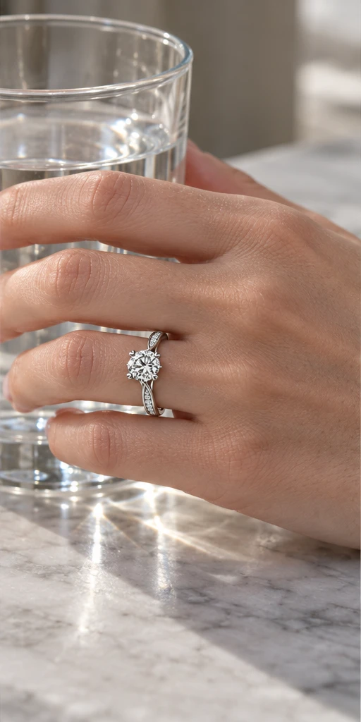Orbit Lab-Grown Diamond Ring — 2 ct editorial styling