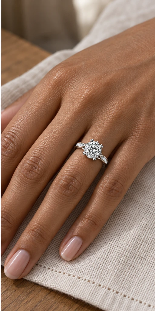 Orbit Lab-Grown Diamond Ring — 2 ct editorial styling