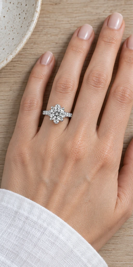 Flora Lab-Grown Diamond Ring — 2 ct styling