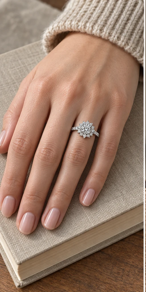 Sunflower Lab-Grown Diamond Ring — 2 ct styling