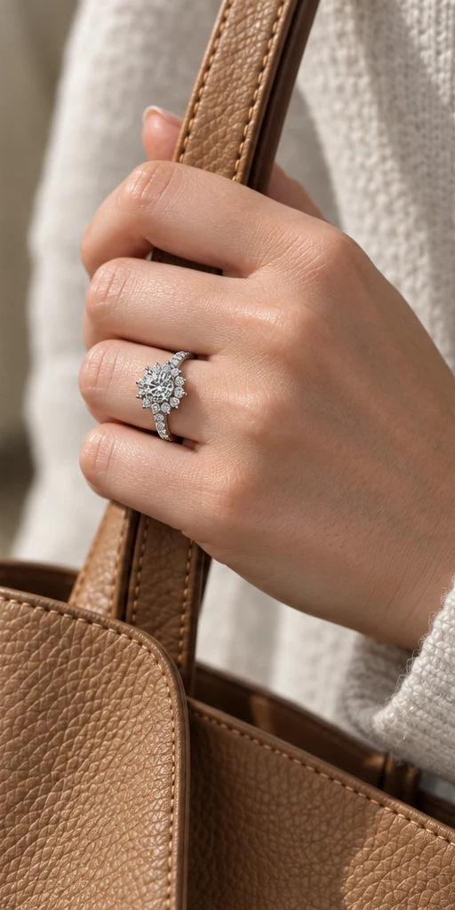 Sunflower Lab-Grown Diamond Ring — 2 ct editorial styling