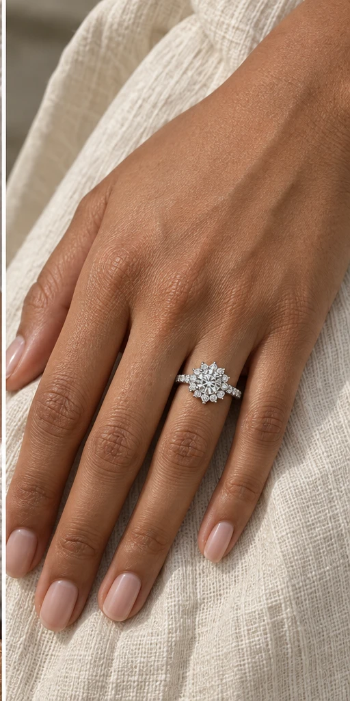 Sunflower Lab-Grown Diamond Ring — 2 ct editorial styling
