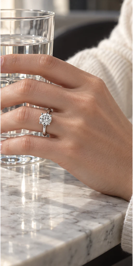 Tulip Lab-Grown Diamond Ring — 3 ct editorial styling